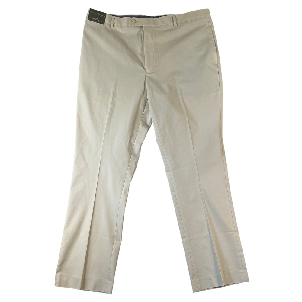 NEW Daniel Cremieux Signature Dress Pants Men 40x32 (Fit 40x30) Khaki NWT